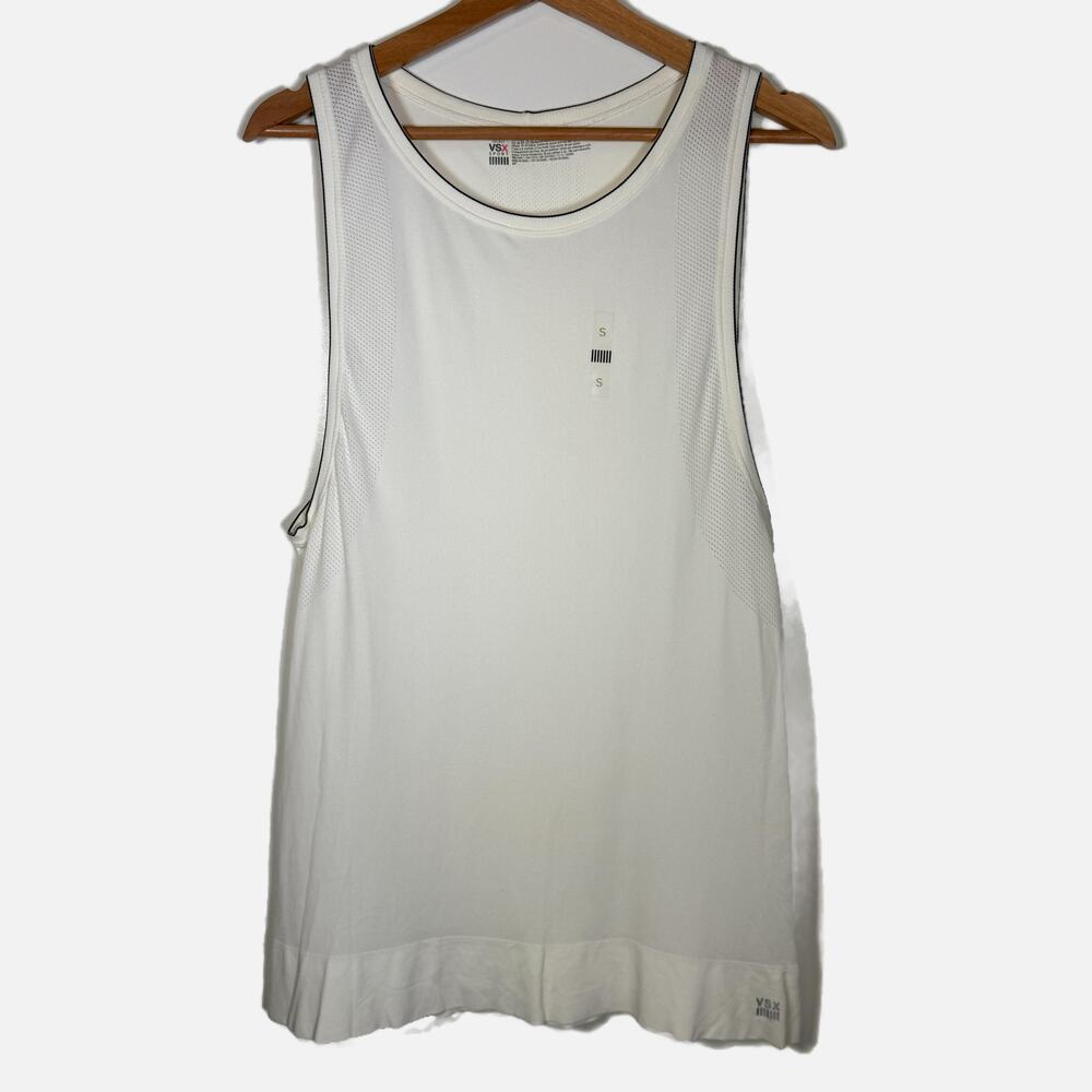❤️5/$25 VSX Sport Small White Tank Top Performance Athletic Mesh‎ Workout Gym